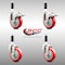 Service Caster 4 Inch 316SS Red Poly Swivel 3/4 Inch Expanding Stem Caster Lock Brake, 2PK SS316TTLEX20S414-PPUB-RED-2-S-2-34 - alternate 5